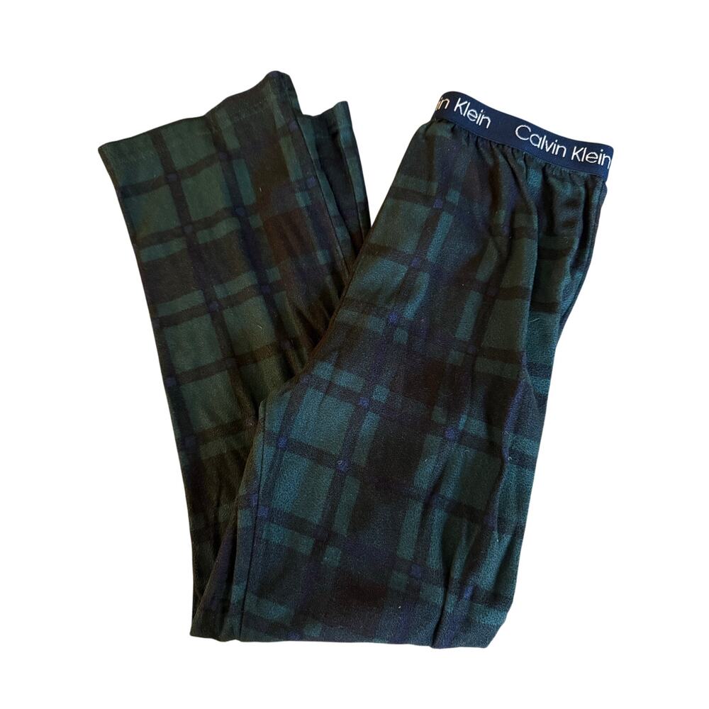 calvin Klien green plaid pj pants size 7-8